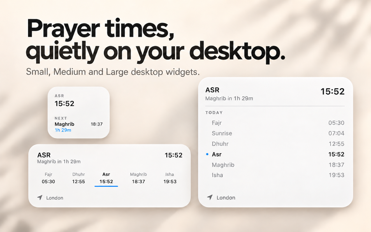 PrayerHours — Menu Bar Countdown