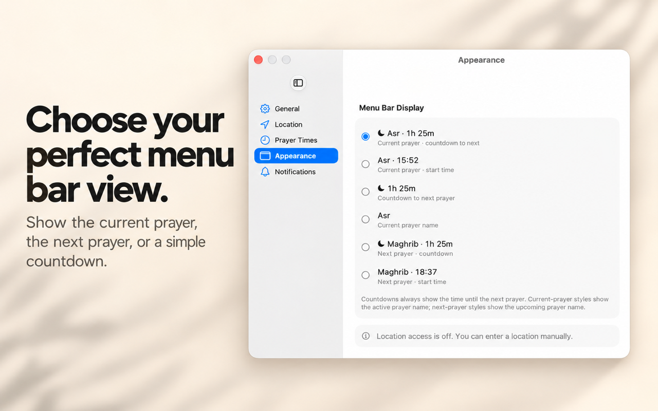 PrayerHours — Lightweight Native Swift